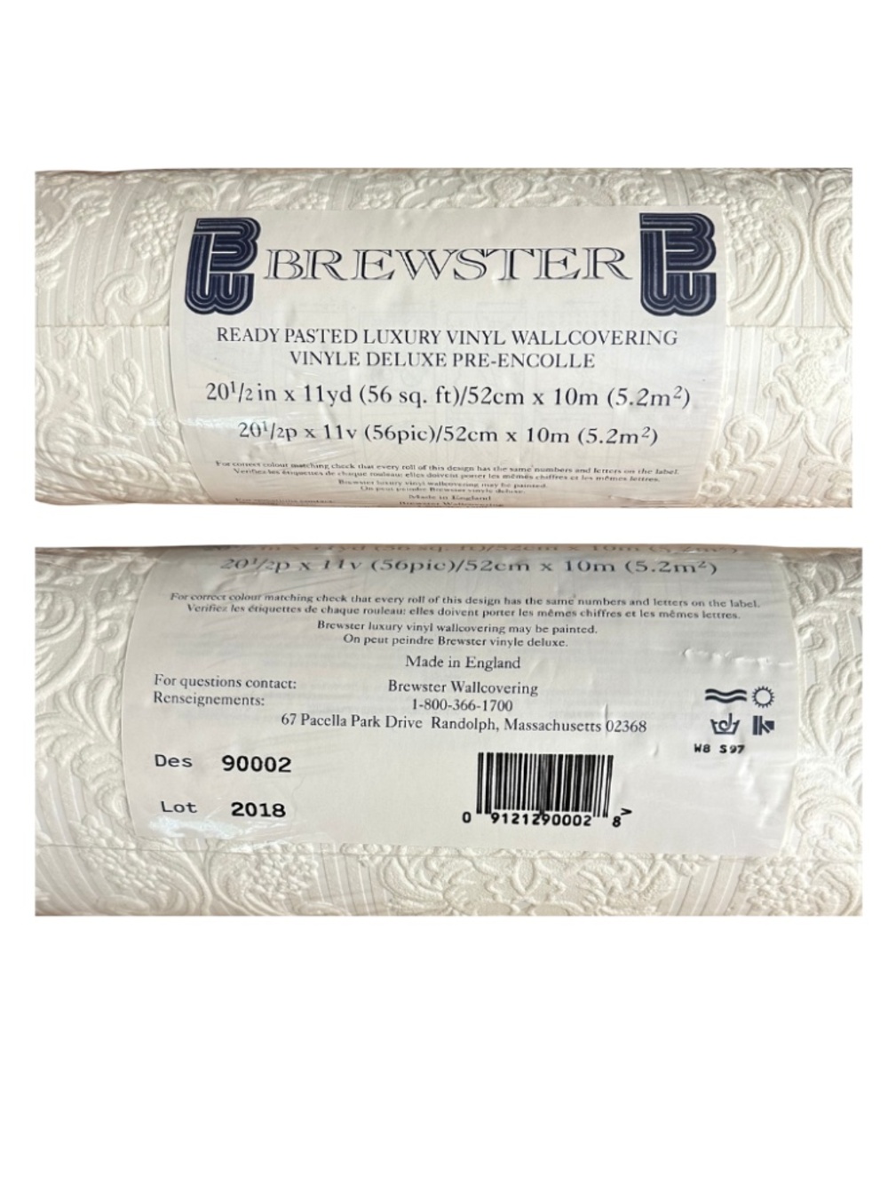 Brewster Design 90002 Paintable Embossed Vinyl Wallpaper – Made in England